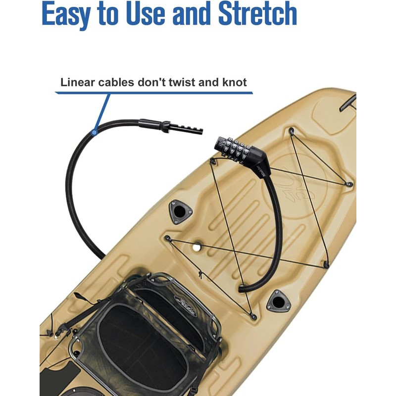 NDakte Bike Lock, Extra Long Straight Cable Lock(6ft to 27ft)