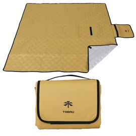 [TOBAU] Leisure Sheet, Thick, 78.7 x 78.7 inches (200 x 200 cm), 55.1 x 57.1 inches (140 x 145 cm), Large, Aluminum, Waterproof, Quilting, Outdoor, Inner Sheet, Tent Mat, Solid Color, Thermal