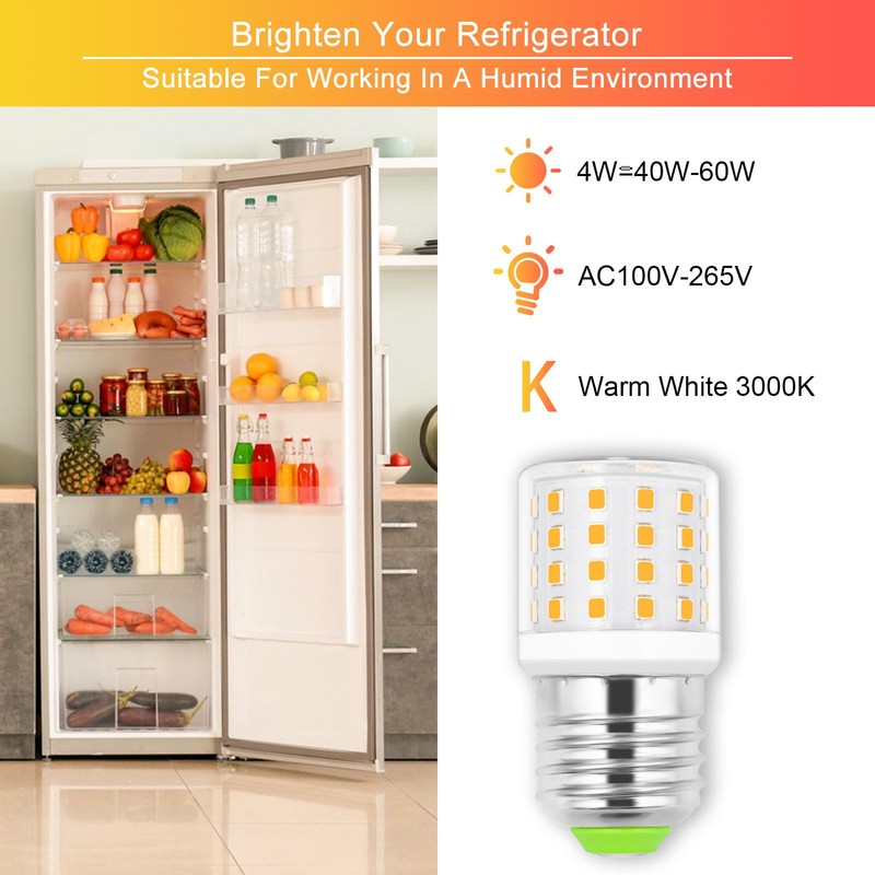 ZHENMING LED Refrigerator Light Bulb ac100-265v 3.5w kei d34l 4W