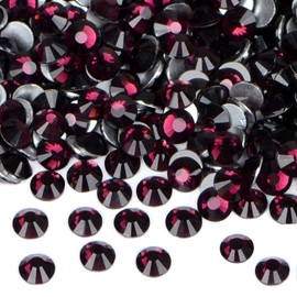 2880PCS Art Nail Rhinestones Non Hotfix Glue Fix Round Crystals Glass Flatback for DIY Jewelry Making with one Picking Pen (ss6 2880pcs, Amethyst)