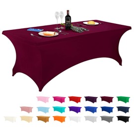 LZY Spandex Fitted Stretch Table Cover for 6 ft or 4ft or 8ft Folding Table, Rectangular Cocktail Tablecloth, Perfect for Party or Banquet