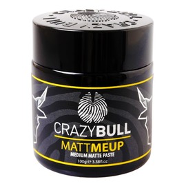 CrazyBull Hair MattMeUp Medium Matte Paste - Water-Based Hair Styling Products, Vegan Styling Cream, Volumizing Hair Products - Melon Scent - 3.38 oz