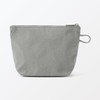 MUJI 84475658 Wrinkle Nylon Pouch with Gusset, Gray, S, Approx.