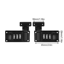 2 Pack Hasp Combination Lock Luggage Suitcase Hasps with 3 Digits Password Locks, Black 65mm Toolbox Storage Bag Fixed Latch Accessories Business Trip Travel