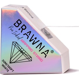 BRAWNA Hilo blanco de Mapeo para Cejas, 30 Metros, pre entintado, increible para Microblading, Maquillaje permanente y laminado de cejas