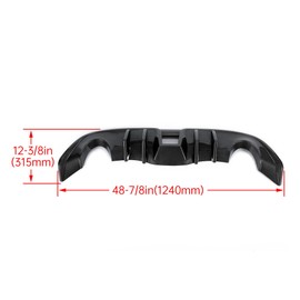 HECASA Rear Diffuser Bumper Lip Compatible with 2009-2020 Nissan 370Z Z34 Coupe 2Door Model Shark Fin Style Rear Bumper Spoiler Valance Chin ABS Plastic Carbon Fiber Color