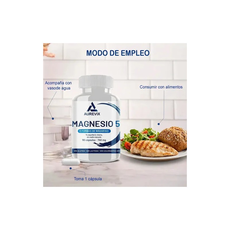 Aurevix Citrato De Magnesio 90 Capsulas 750 Mg