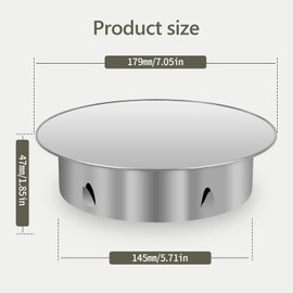 Chimney Hole Cover, Stove Pipe Cover, End Cover, 150 mm, Chimney Closure, Stainless Steel Chimney Cover, Round Stove Hole Lid for All-Round Stove Pipes, Wall Lining Lid
