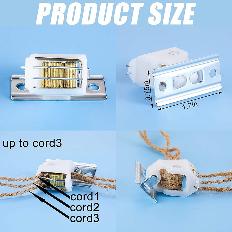 Jetec 6 Pieces White Roman Shade Cord Lock Dual Brass