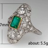Xiaomei 10k Yellow Gold Vintage Style Genuine Emerald and Diamond