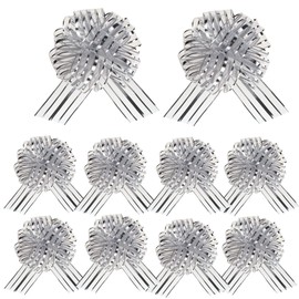 Christmas Bows for Presents Gift Wrapping Baskets Large Organza Pull Bows with Ribbon for Holiday Wedding Party Birthday 10 Pieces