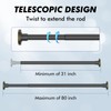 Ycinadou Black Shower Curtain Rod Tension 30 to 80 Inch,1
