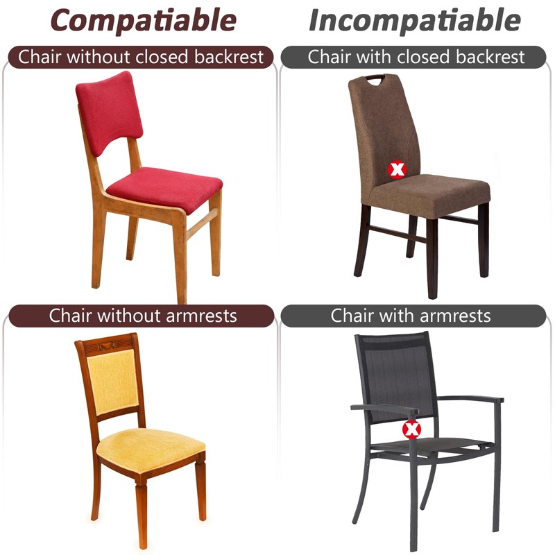 SIWUTIAO 4 Pack Plastic Chair Covers for Dining Room,W18*D17 Inches