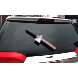 Tomahawk Chop Blue and Red WiperTags attach to rear vehicle wiper blades. Reversible for left or right sided rear wipers. Makes chopping motion when wiper is turned on. Universal size. Made in USA.