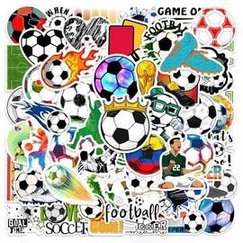 50PCS Stickers Football Sticker Gifts for Kids Teens Adults, Water Bottle Stickers,Laptop Stickers,Vinyl Stickers,Sports Stickers, Waterproof Stickers for Fans