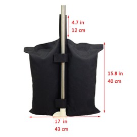 YELAIYEHAO Grade Heavy Duty Double-Stitched Weights Bag, Leg Weights for Pop up Canopy Tent Weighted Feet Bag Sand Bag outdoor bag Black (4PCSX17X15.8 INCH, Black)