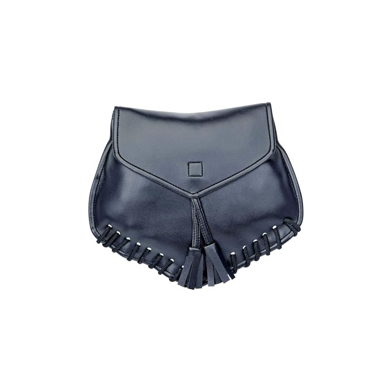 Widmann 09814 Belt Bag in Leather Look, Black, Medieval Accessory,