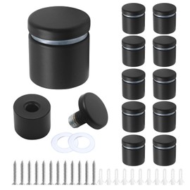 Seimneire 12 Pcs Black 1 Inch x 1 Inch Standoff Screws, Stainless Steel Standoff Screws Standoff Mounting Hardware, Acrylic Sign Standoffs Small Glass Spacers for Hanging Picture Photo