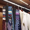 2 Pack Tie Rack for Closet, Premium Wooden Necktie Organizer