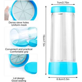 Flour Sifter,Sifter for Baking,Powdered Sugar Shaker Duster,Flour Duster for Bread Baking Flour Sieve for Baking Cakes Kitchen (Blue)