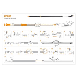 Fiskars Original replacement handle and rope, For Fiskars Bypass telescopic tree pruner UPX86, Black/Orange, 1026296