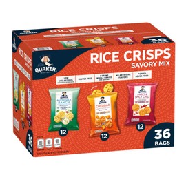 Quaker Rice Crisps Savory Mix, Variety Pack, 0.67 oz, 36 ct