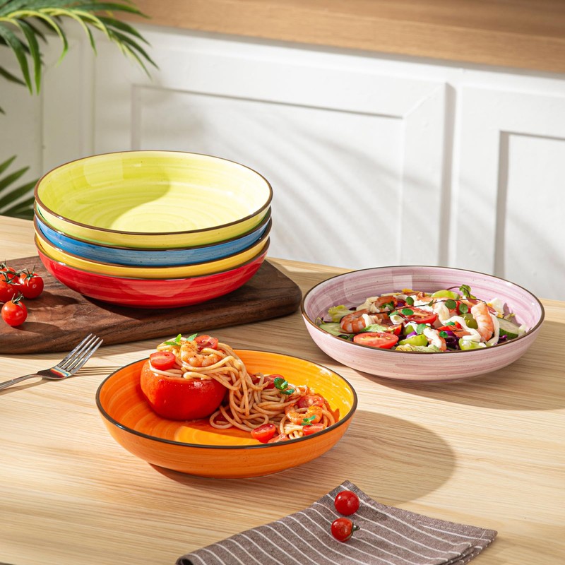 Y YHY Pasta Bowls Set of 6, 30 oz Ceramic