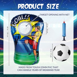 VercanMonth Inflatable Soccer Ball Toss Target Set Soccer Ball Target Toss Party Game Indoor Outdoor Backyard Toss Soccer Goal Game Soccer Ball Game Set for Kids Boys Girls and Family Party Favor