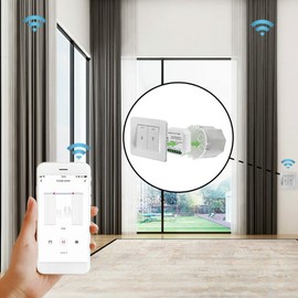 YUNFANG WiFi Intelligent Curtain Switch Module, Compatible with Alexa Google Home, 220V, 2-Way, Automatic, Copper Contact, ABS+PC Material, IP20 Rated, 2 Count