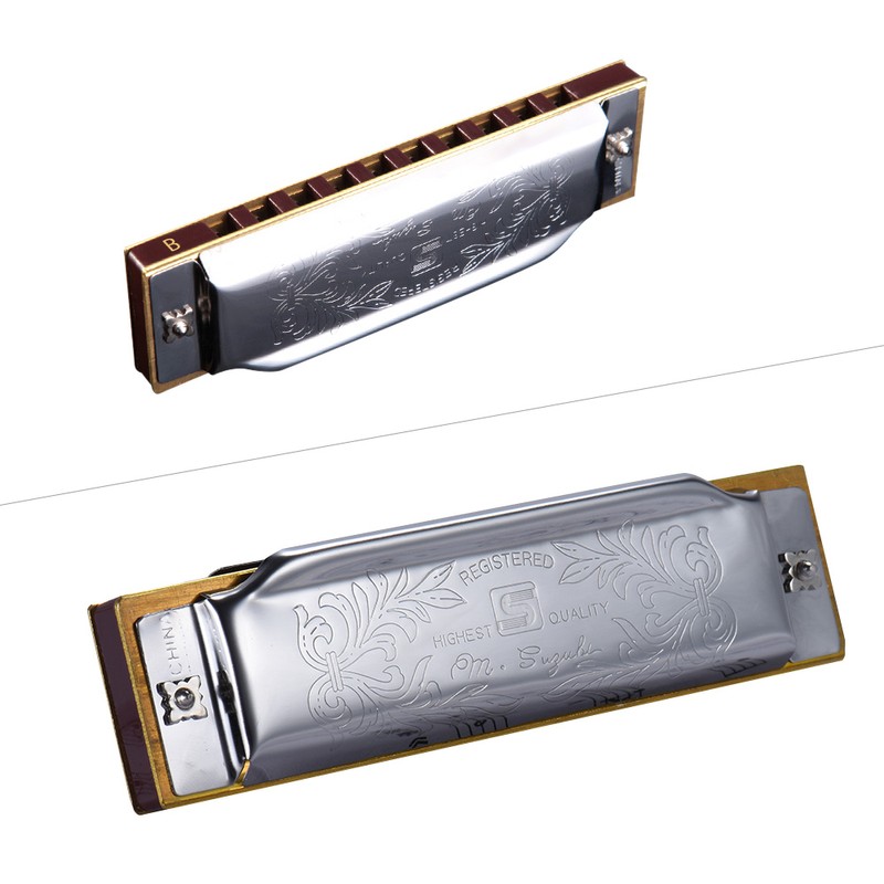 Suzuki 1072-B Folkmaster Standard 10-Hole Diatonic Harmonica Key of B