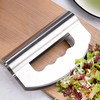 Mezzaluna Salad Chopper. Double Blade Stainless Steel Salad Cutter, Double