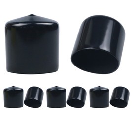 Acocony 1 3/4 Inch Rubber Cap Round Rubber End Caps PVC Flexible Protector Plastic Plugs for Round Holes Black Pack of 8