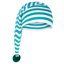 Goldschmidt Kostüme Pointed Cotton Striped Hat, Striped Hat, Sleep Hat for Children and Adults, Striped Carnival Hat (Green White, One Size for Children), Green White | One size for children