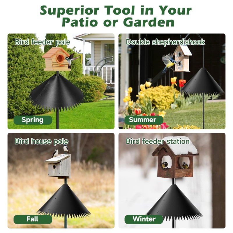 2 Pack 19 Inch Squirrel Baffle for Bird Feeder Pole,Waterproof