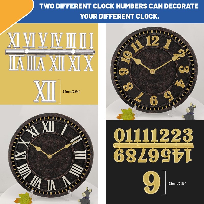 Glarks 12pcs 18MM Golden High Torque Long Shaft Clock Movement