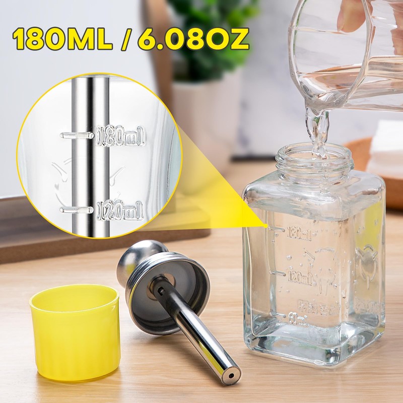 Noverlife 6Oz / 180ml Glass Push Down Pump Dispenser with