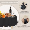 D&Z Plastic Table Cloth Disposable, 6 Pack Black Round Tablecloth