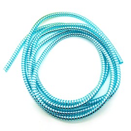 Protector Espiral Estilo Metalico Brillante Cubierta Cable/Protector de Auriculares/Protector Cable de Datos/Funda para Alivio de tensión, 140 cm (Azul)