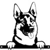 AB Tools Black Metal Peeking German Shepherd Silhouette with Fixing