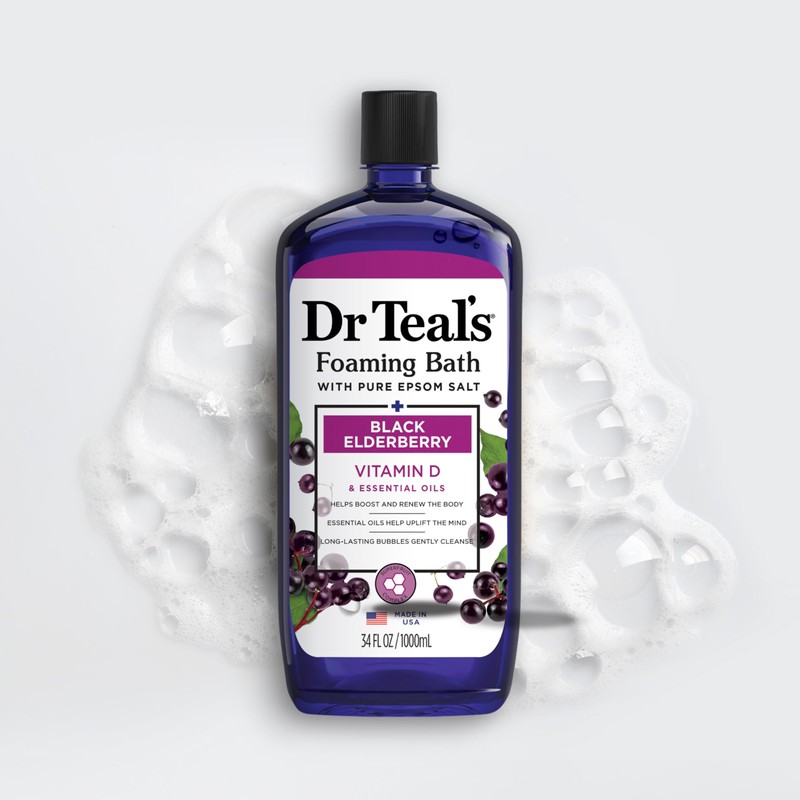 Dr Teal's Foaming Bath with Pure Epsom Salt, Black Elderberry