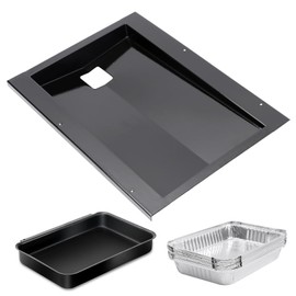 QuliMetal 91354 Grease Tray with 67047 Catch Pan for Weber Spirit 310 and 320 Grills Made in 2009 and 2012, Drip Pan Replaces Weber #91354 Spirit Grease Tray, 17-3/4" L x 13" W x 3" H