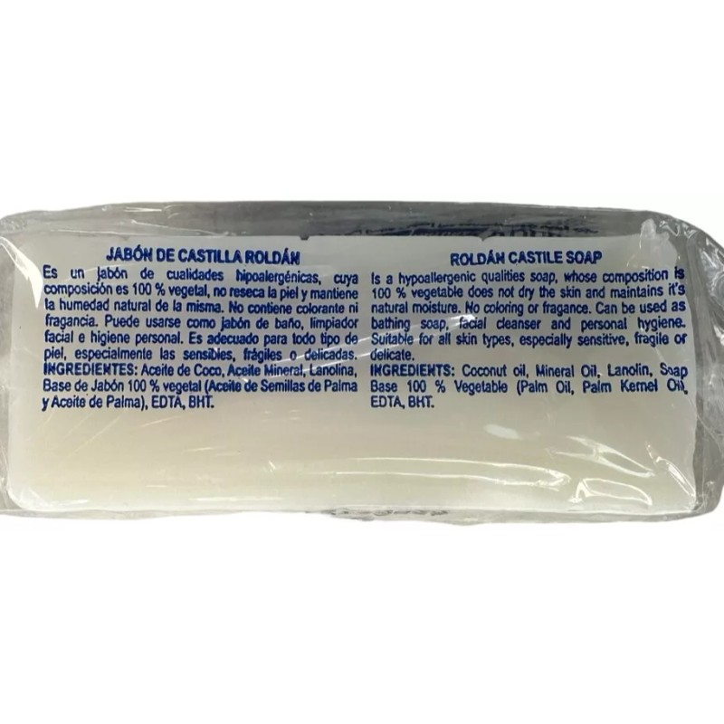 Roldan Jabon de Castilla 4 oz. Castile Soap. Ideal for