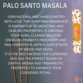 HEM Palo Santo Premium Incense Sticks, Full Pack of 12, Each 15 gms with DHS incense stick holder for Yoga, Meditation, Healing, Spirituality, Aromatherapy, Incense Spa and Relaxation…