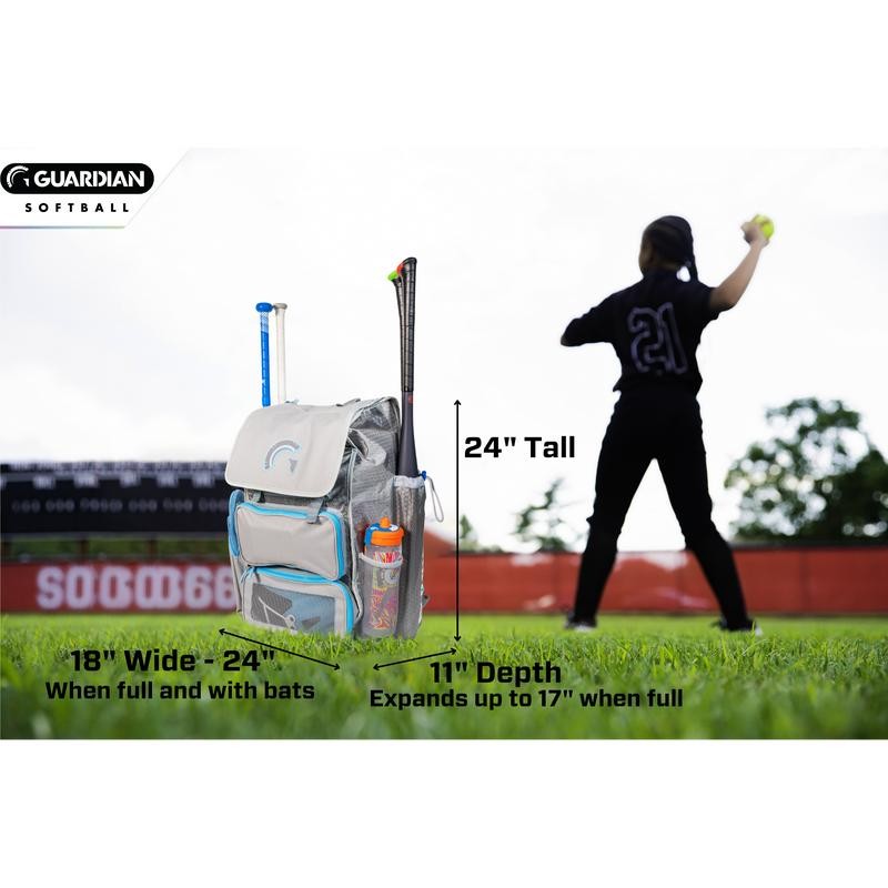 Guardian Baseball Diamond Series Baseball Softball Bag (Grey/Carolina Blue)