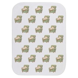 'Sleepy Cat on Sofa' Baby Burp/Wash Cloth (BC00033131)