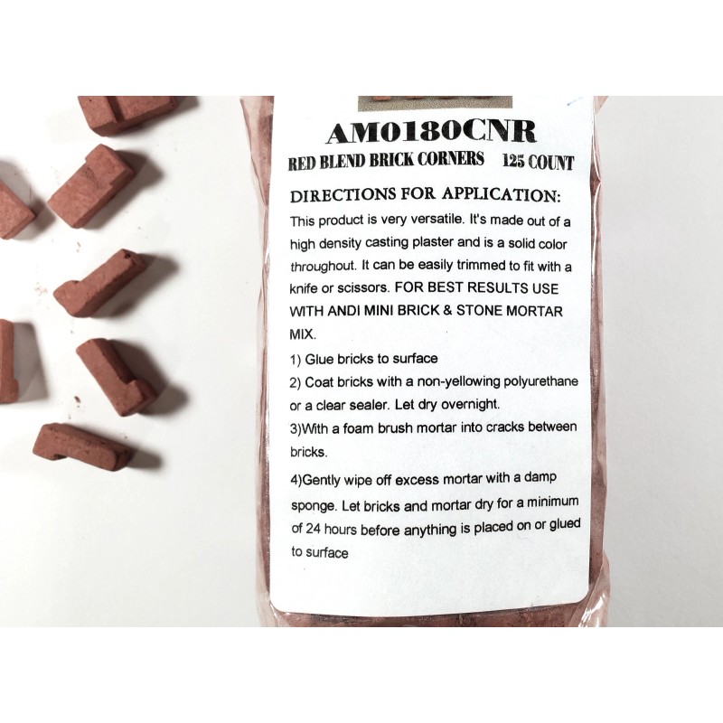 Andi Mini Brick & Stone Dollhouse Brick Corners Red Brick