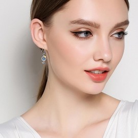 VENACOLY Music Note Earrings Made of 925 Sterling Silver Peace Sign Earrings Opal Music Jewellery Gifts for Women and Girls, Sterling Silver, No Gemstone