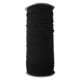 Black Elastic Cord 5mm | 100 Metres Flat Elastic Band | Stretchable Elastic String Rope Dressmaking Waistband for Sewing, Knitting, Arts and Crafts, Clothing, DIY Projects