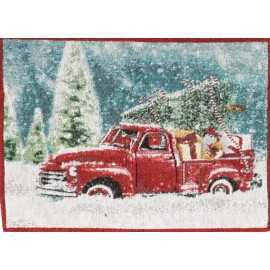 Christmas house Set of 2 Tapestry Kitchen Placemats,13x1