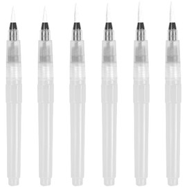 6 Pieces Watercolour Brush, Watercolour Brush Pen with Fillable Water Tank, Water Brush Pens Brush Set for Watercolour Paints Art and Drawing (Various Tips)